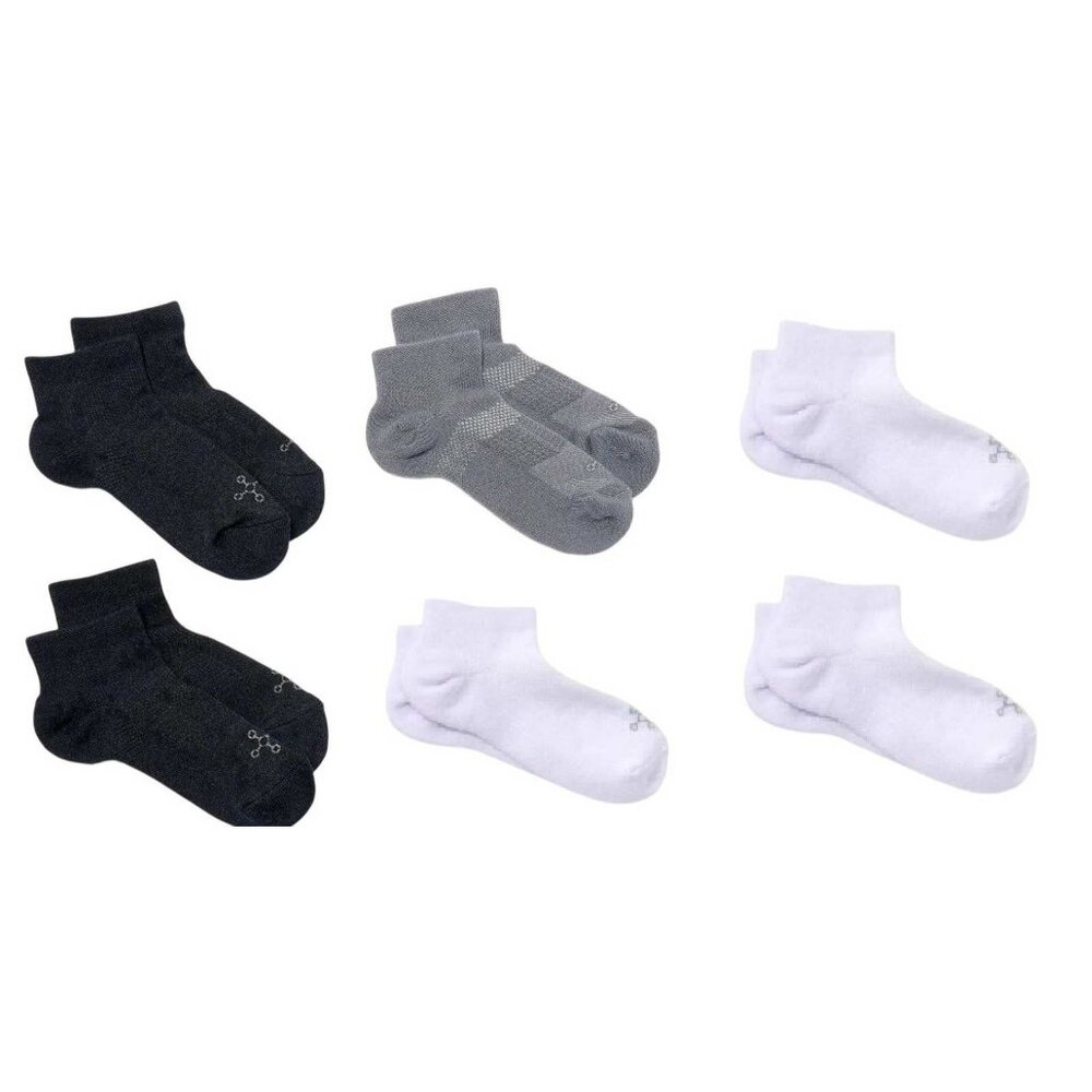 Tommie Copper 6pk SnugStay Ankle Compression Sock MEDIUM (999)
